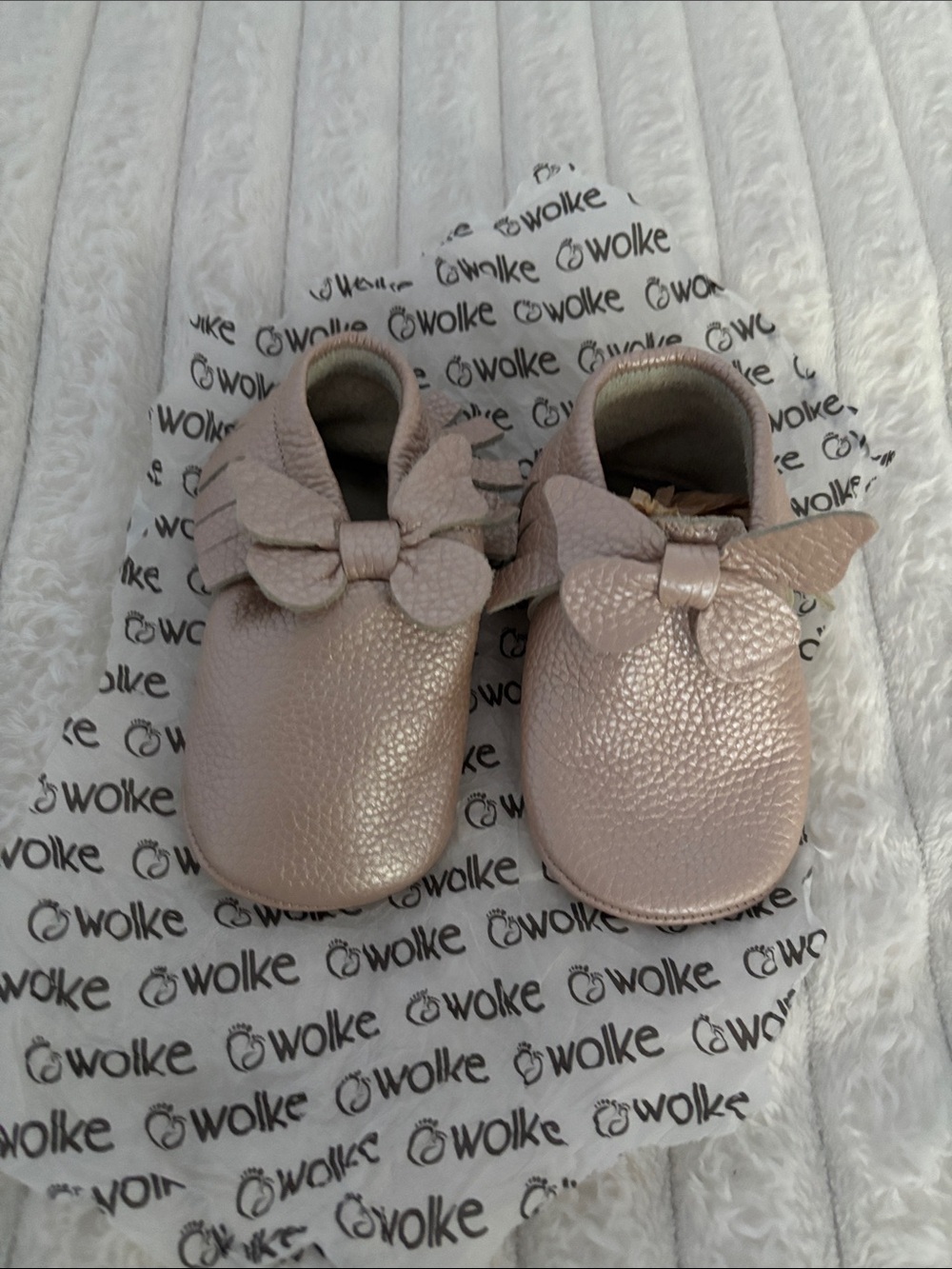Metallic Pink Baby Bow Slip-On